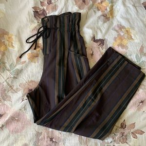 Zara Paperbag Waist Striped Pants